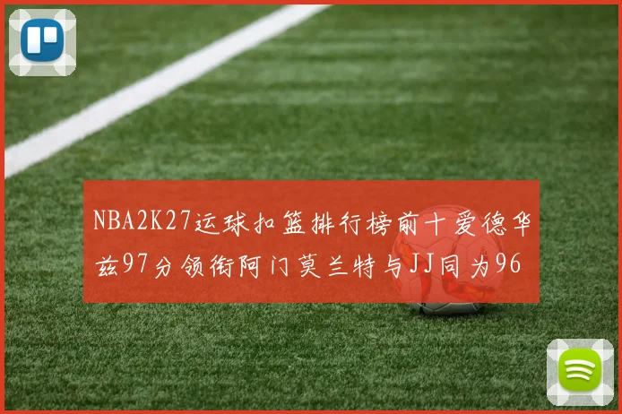 NBA2K27运球扣篮排行榜前十爱德华兹97分领衔阿门莫兰特与JJ同为96分